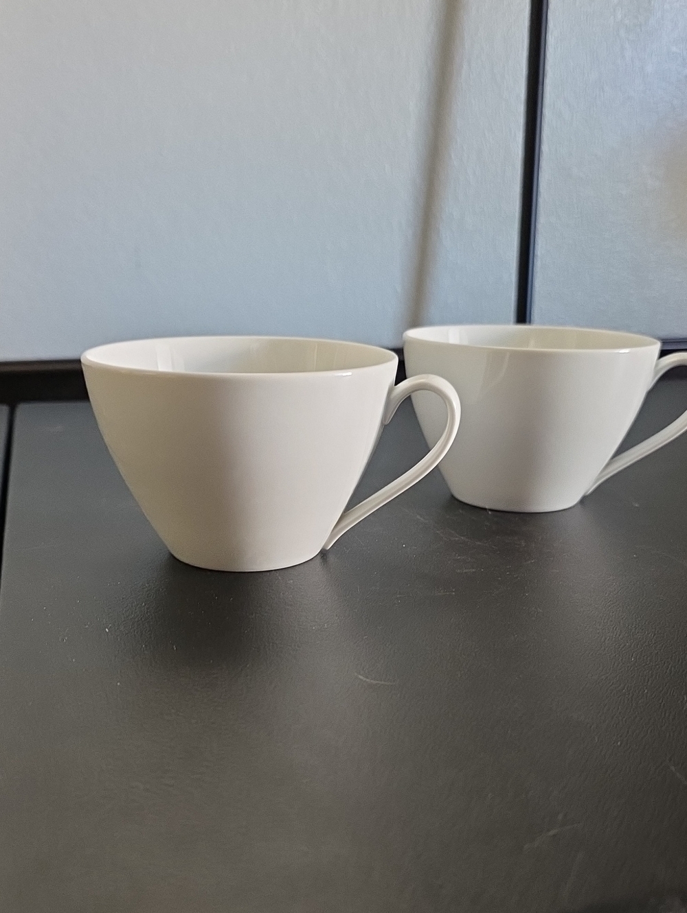 Crate And Barrel White Ceramic Latte Cups - Classic Home Dining Set